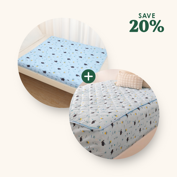 Rudie Baby leakproof sheet and bed guard set, bundle overview