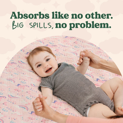 Rudie Baby leakproof bed guard lifestyle ad - protection that holds