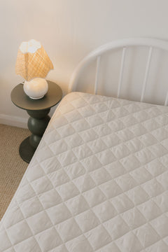 Rudie Baby waterproof fitted sheet on bed - under-sheet protection for potty training