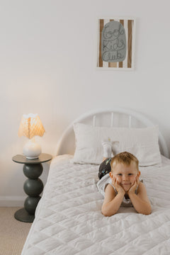 Rudie Baby leakproof fitted sheet close-up - soft surface, silent waterproof protection underneath