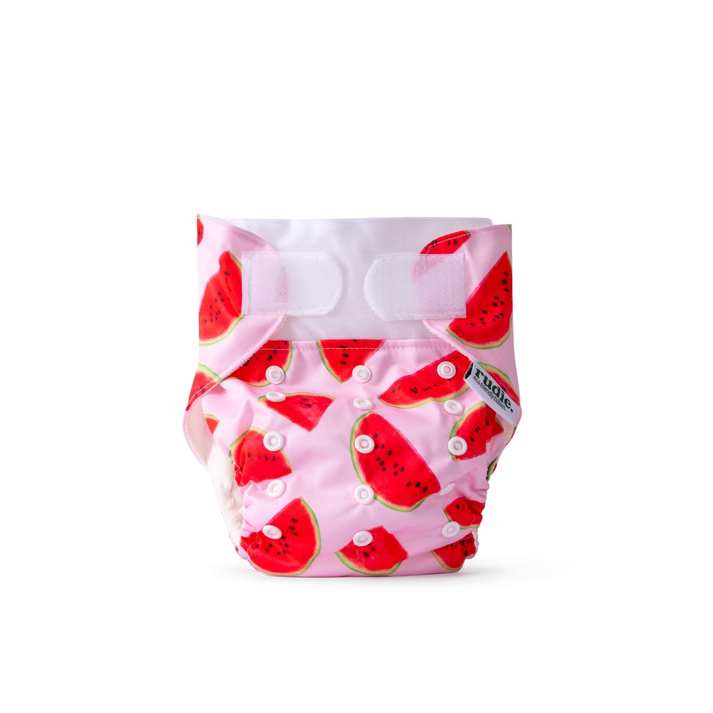 Rudie Baby DryStart toilet training diaper, styled flat lay