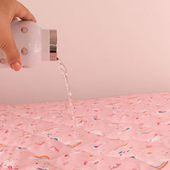 Rudie Baby leakproof fitted sheet lifestyle - toddler bedroom, toilet training night protection