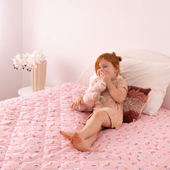 Rudie Baby leakproof fitted sheet on children's bed - toilet training night accidents Australia